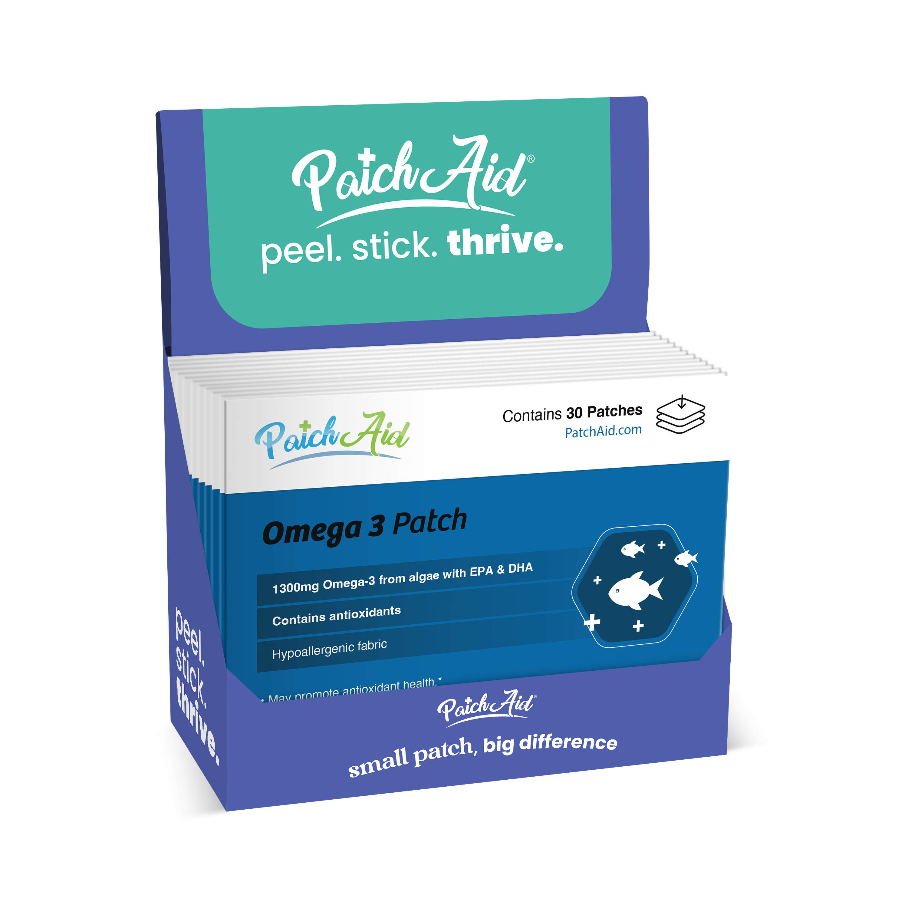 PatchAid - Wholesale Oral Supplement/Vitamin - Omega-3 Vitamin Patch - Heart & Brain Health Support0