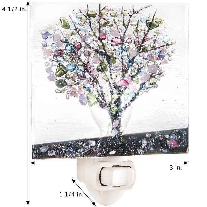 J Devlin Glass Art & Bert Anderson Collection - Wholesale Night Light - Tree Fused Fall Night Light J Devlin Ntl 159 Series1