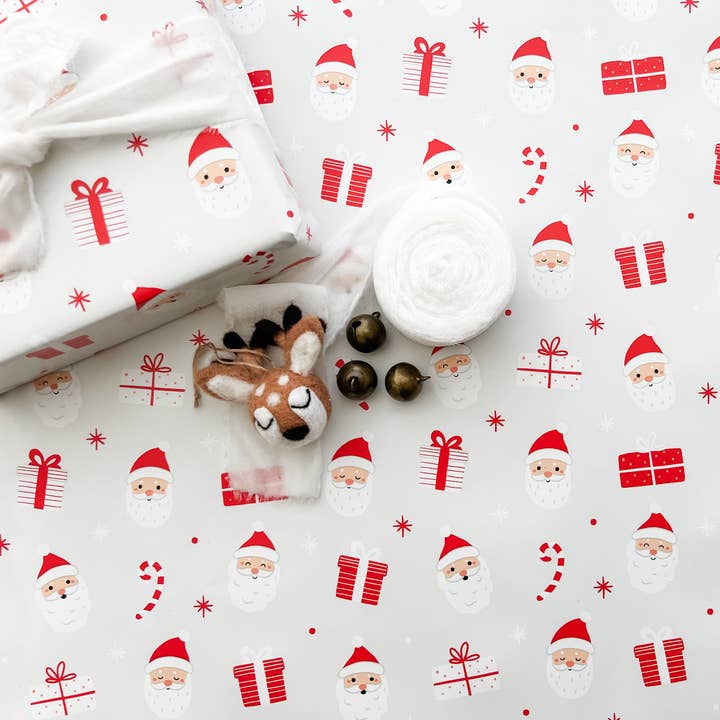 Trim & Twine - Wholesale Wrapping Paper Roll - Santa Christmas Wrapping Paper Roll 0