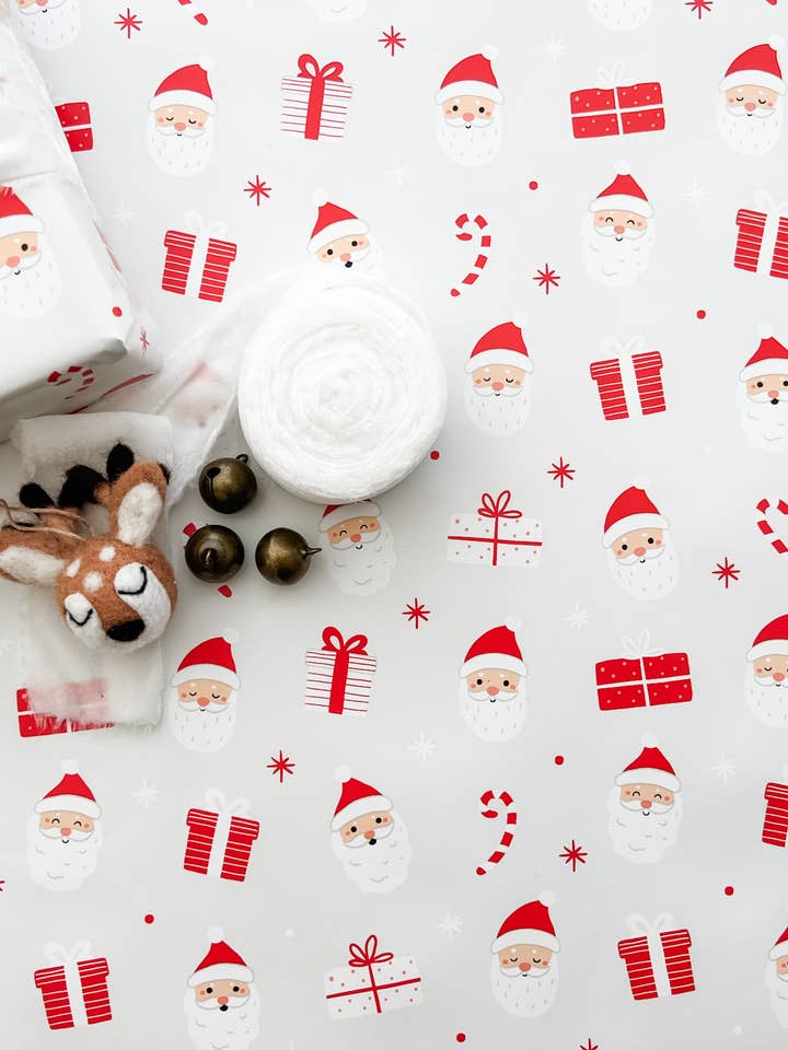 Santa Christmas Wrapping Paper Roll for wholesale by Trim & Twine