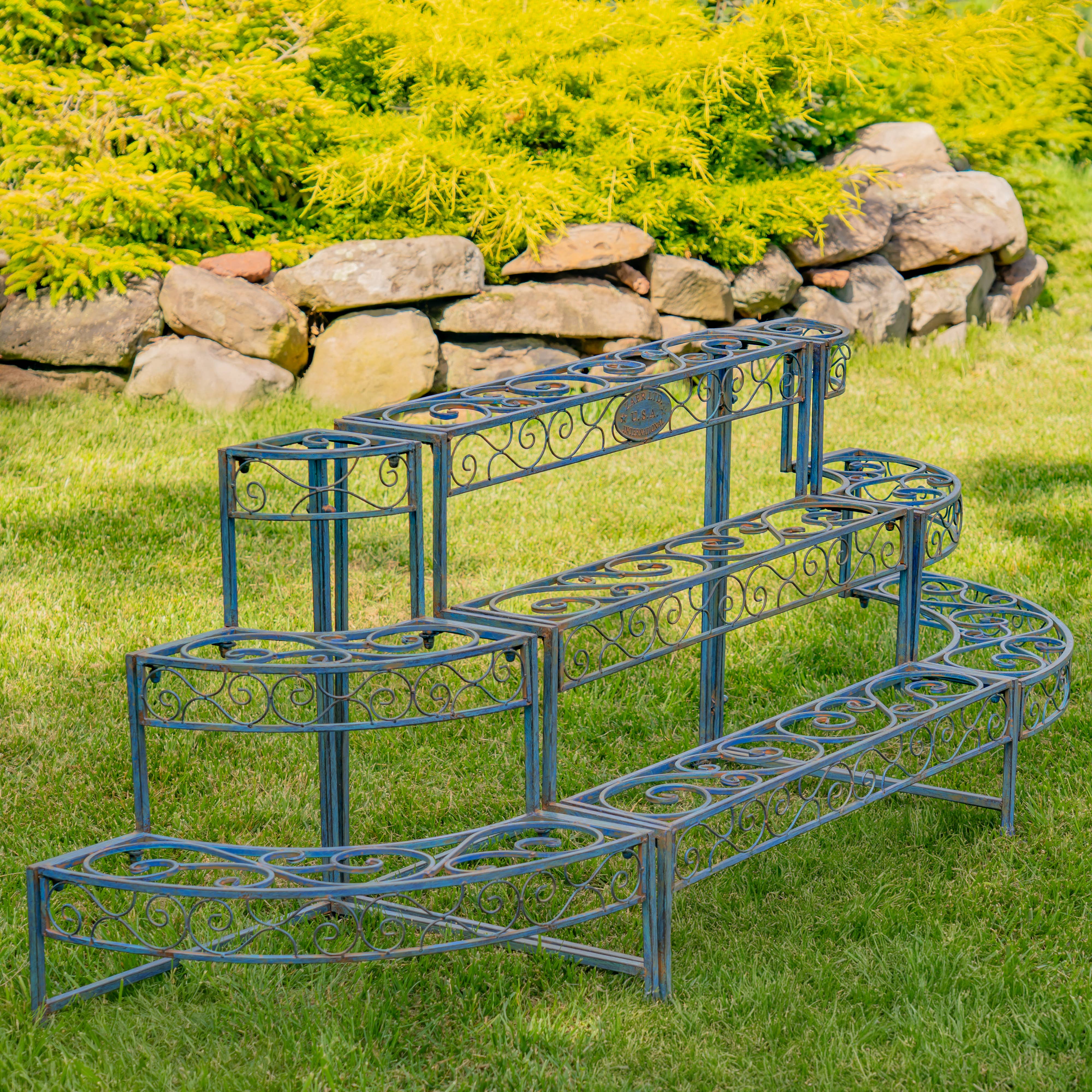 Zaer Ltd. International - Wholesale Plant Pot Stand - Three Tier Metal Riser Plant Stand Display "Stephania"8