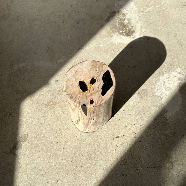 Office Objets - Wholesale Side Table - White petrified wood side table with black spots H:27.5 D:1871