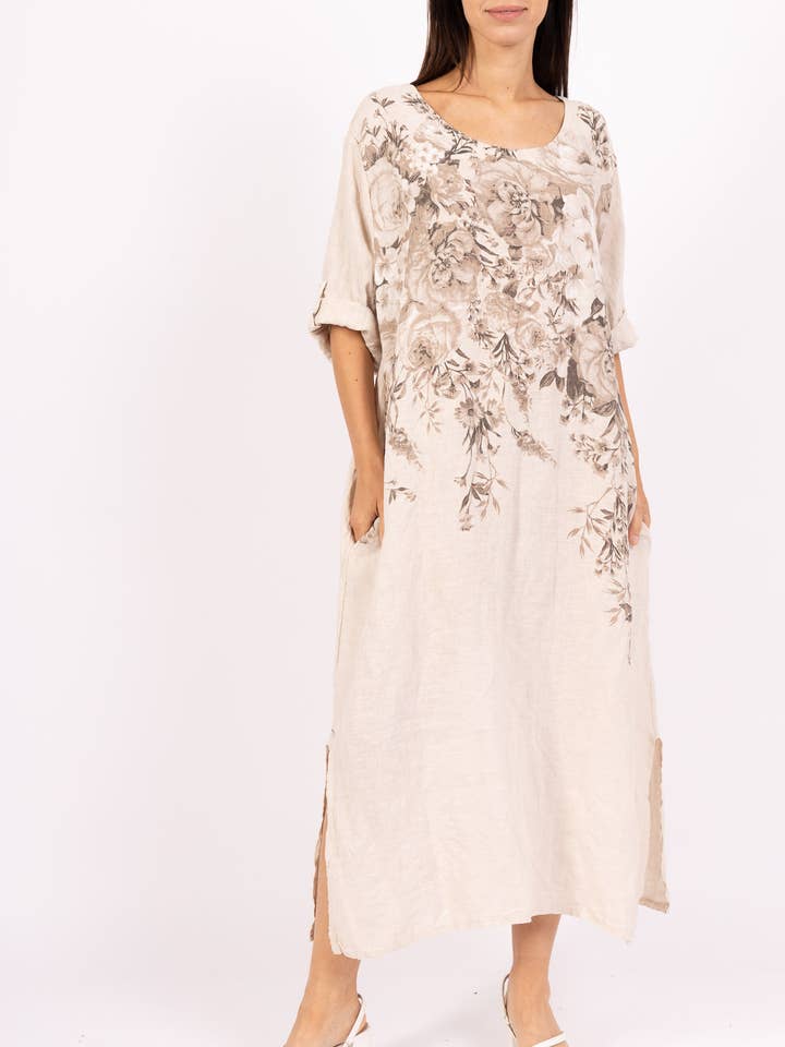 Shyloh - Wholesale Dress - Women's - Floral linen dress 14956