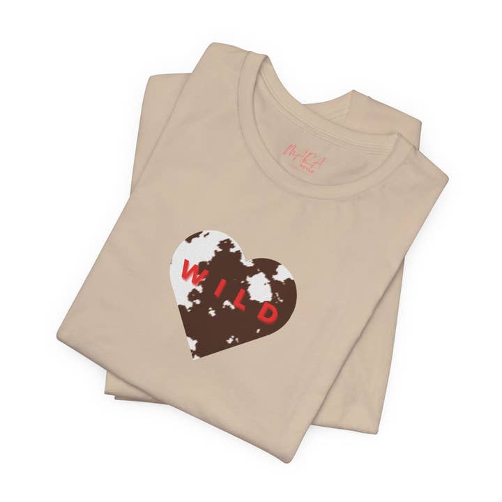 T-shirt Femme Cœur Imprimé Animal - PEAU DE VACHE pour la vente par MARA Style