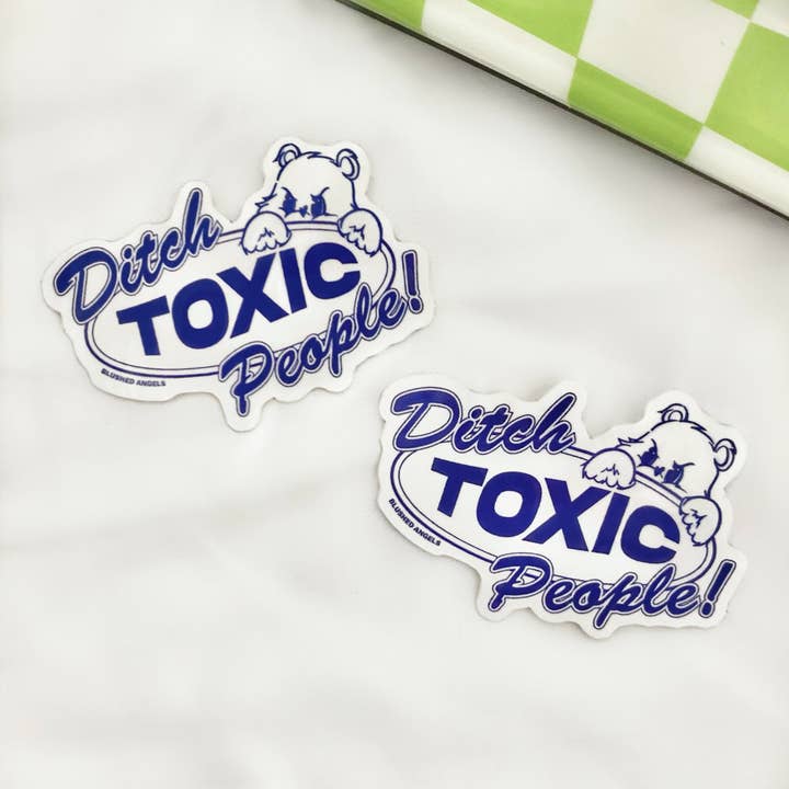 Blushed Angels - Wholesale Sticker - Ditch Toxic People Navy Blue Sticker | Vinyl Sticker, Planner Sticker, Laptop Sticker, Water Bottle Sticker, Journal Sticker, Funny Sticker