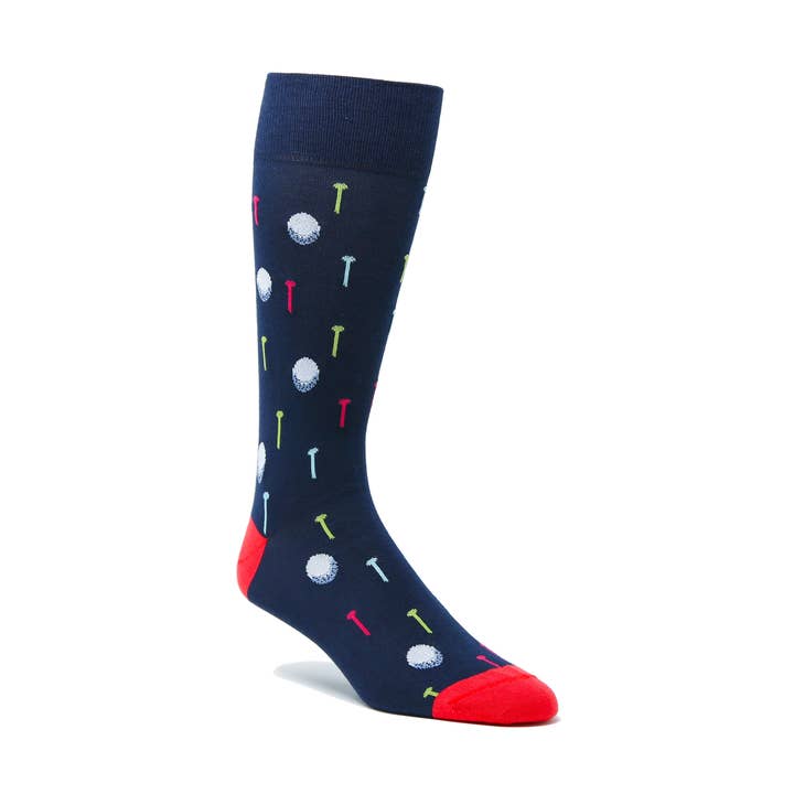 Golf Sock Mid-Calf Peruvian Pima Cotton Ball & Tee Design for wholesale by ELL & Atty