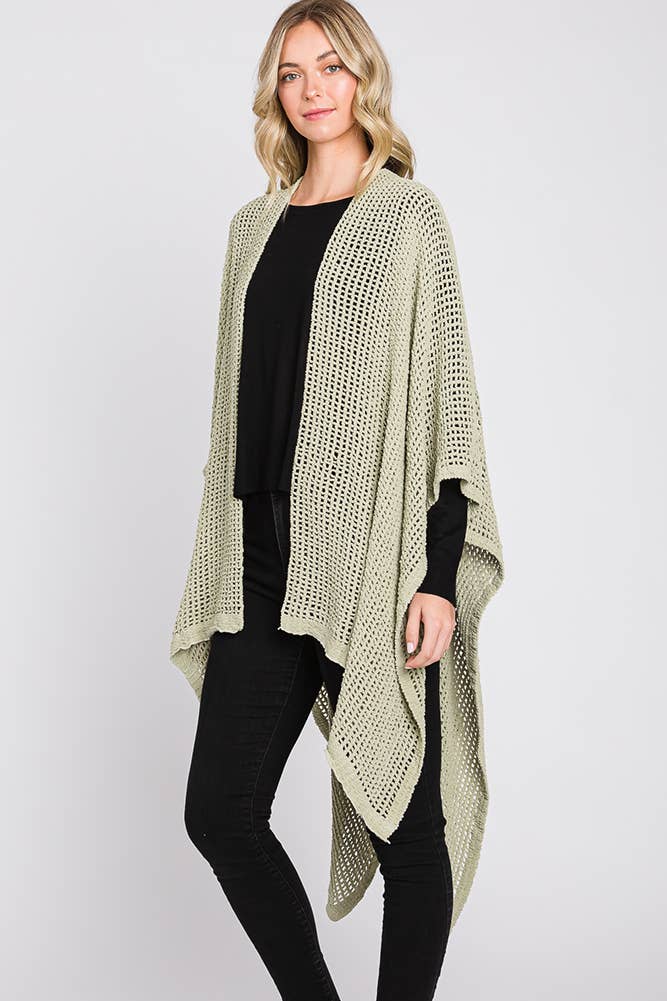 Hana - Wholesale Cardigan - Dames - Solid Chenille Crochet Ruana17