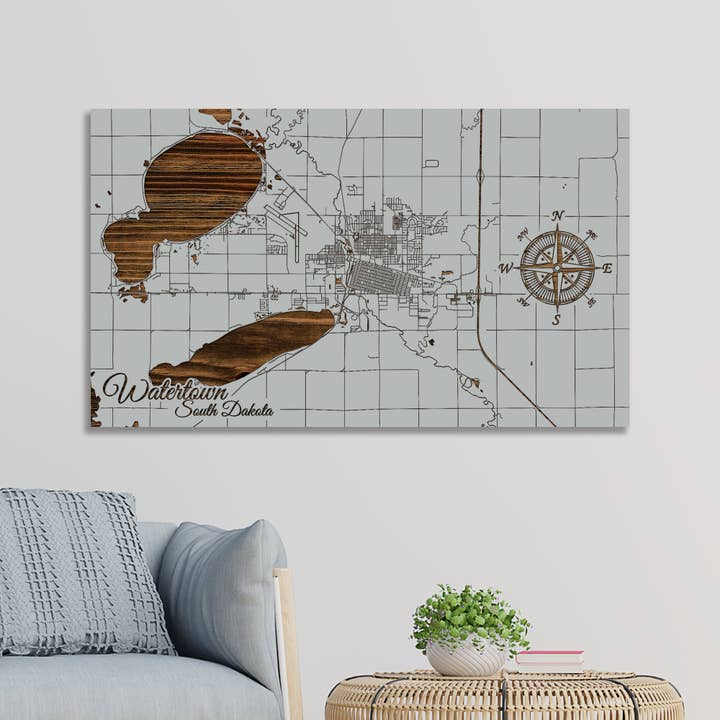 South Dakota: Watertown Street Map for wholesale by Fire & Pine
