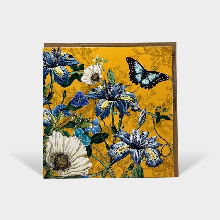 Floral Botanical Open Card Birthday Yellow Butterfly for wholesale by The Great British Card Company (GBCC) Ltd