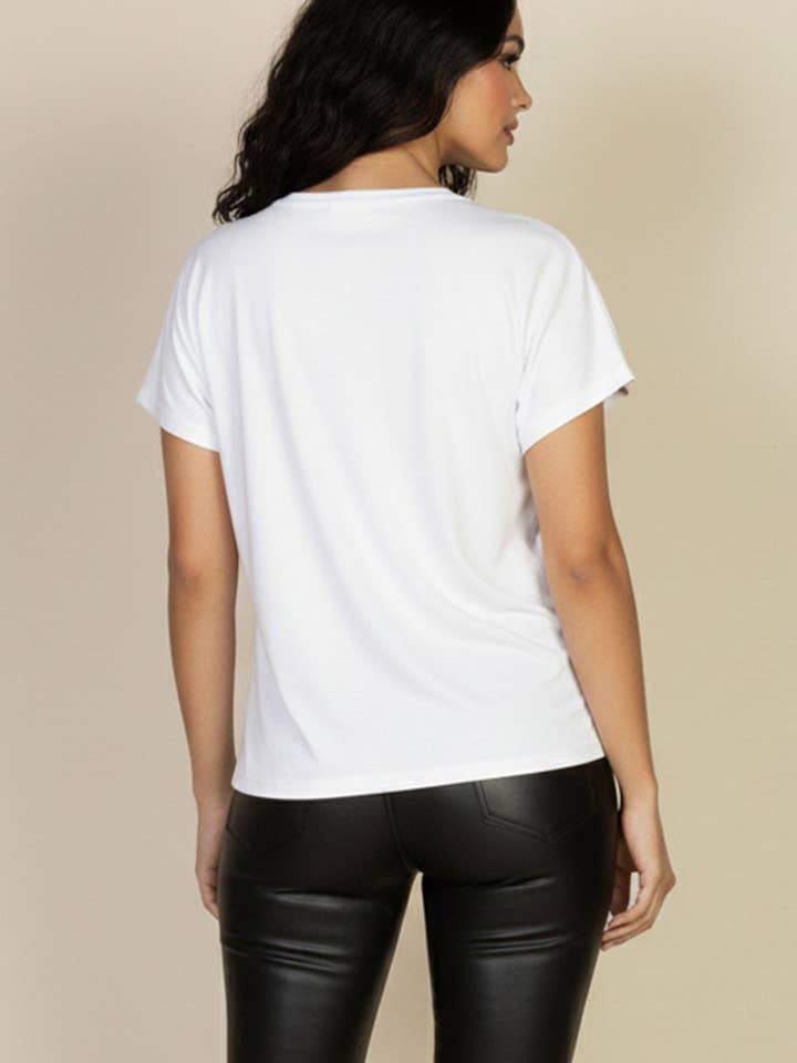 CAPELLA APPAREL - Wholesale T-Shirt - Women's - Batwing Sleeve Twist Front Tee13