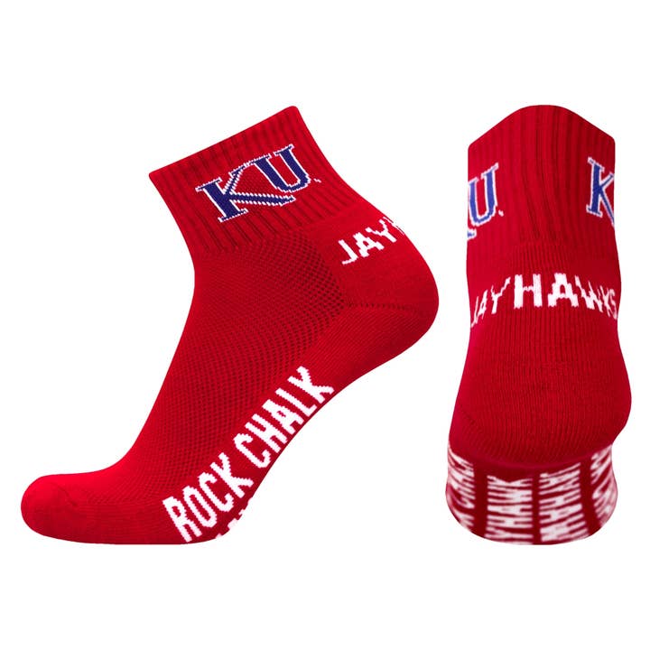 Chaussettes Kansas Jayhawks Red Quarter pour la vente par Donegal Bay