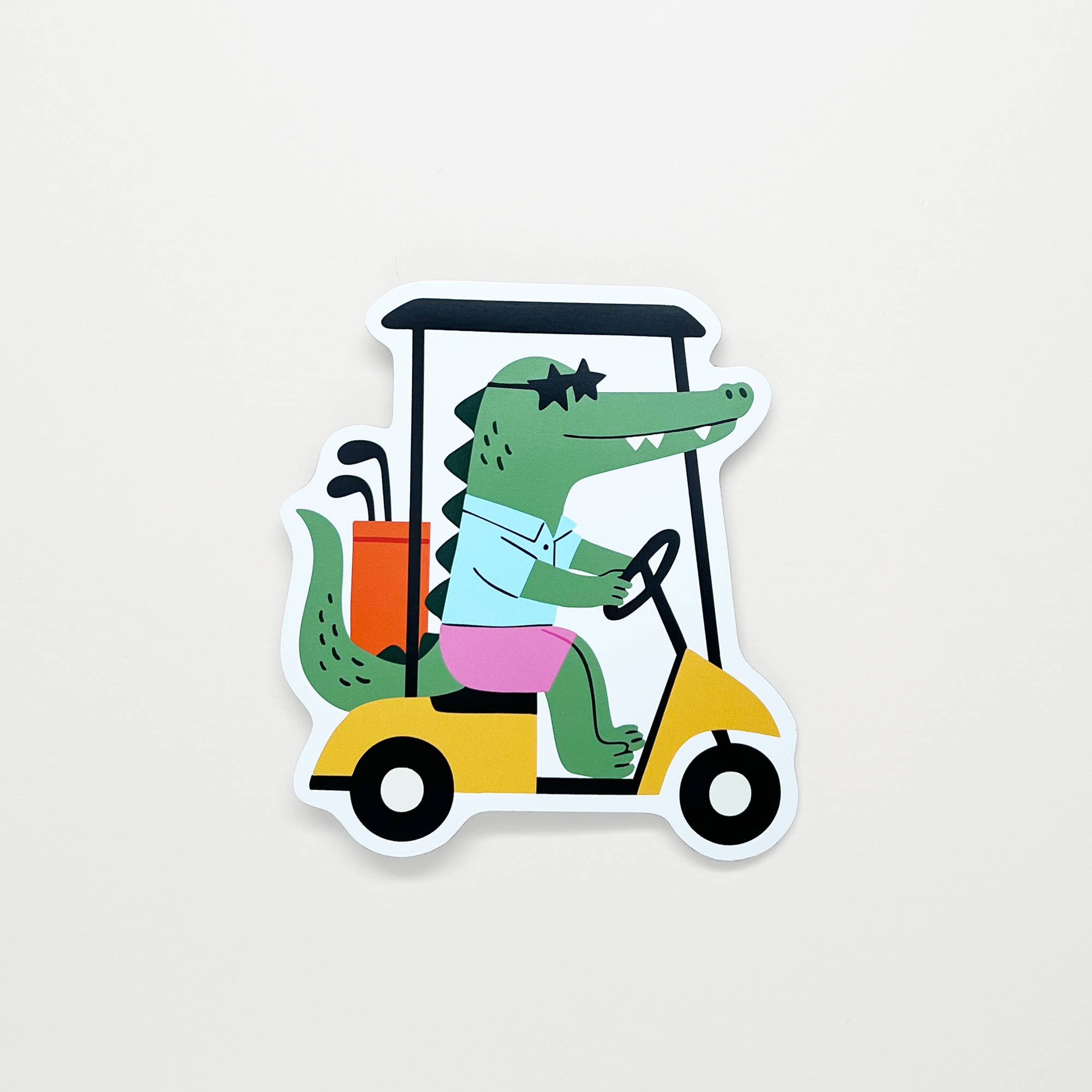 Sungy Side Up - Wholesale Magnet - Time to Par-Tee Alligator Die Cut Magnet