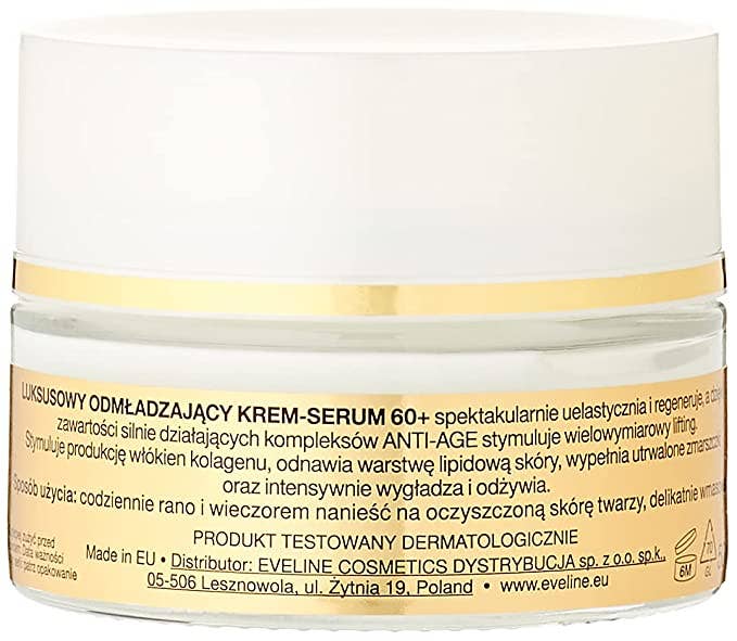 Eveline Cosmetics - Vente Concentré/sérum pour le visage - Sérum crème rajeunissant Gold Lift Expert avec or 24 carats 60+1