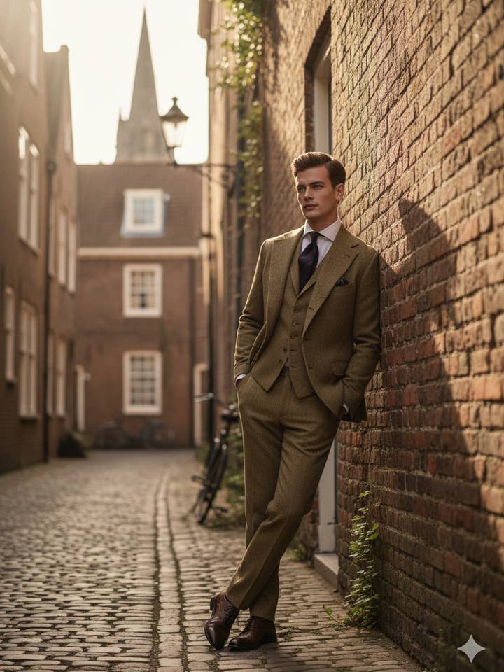 3-Piece Light Brown Tweed Suit for Men | FREE Shipping for wholesale on Faire1