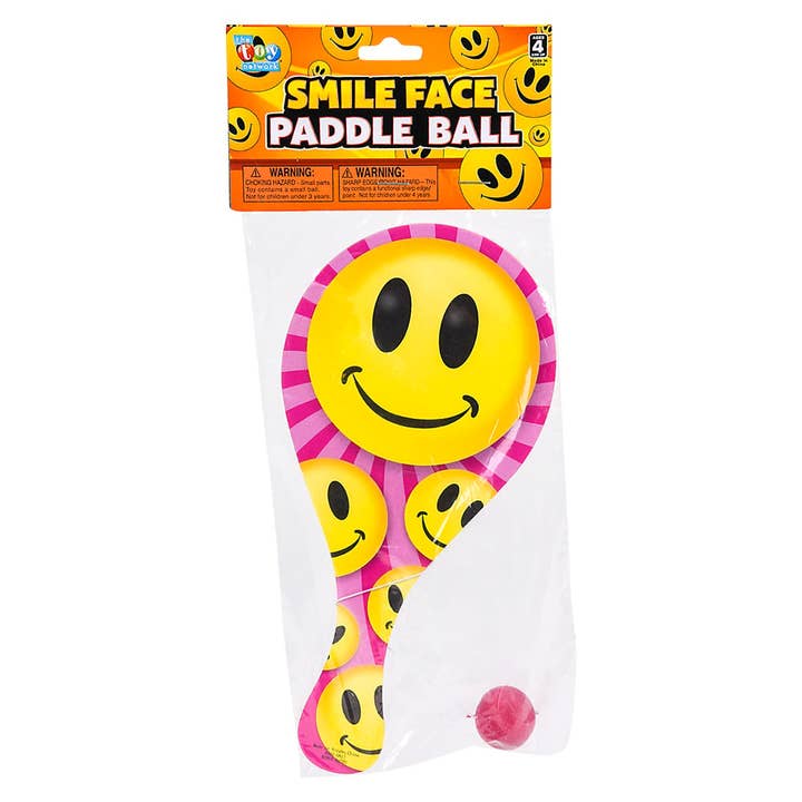 9" SMILE FACE PADDLE BALL LLB legetøj til børn for engroshandel hos La Luna Bella - Toys