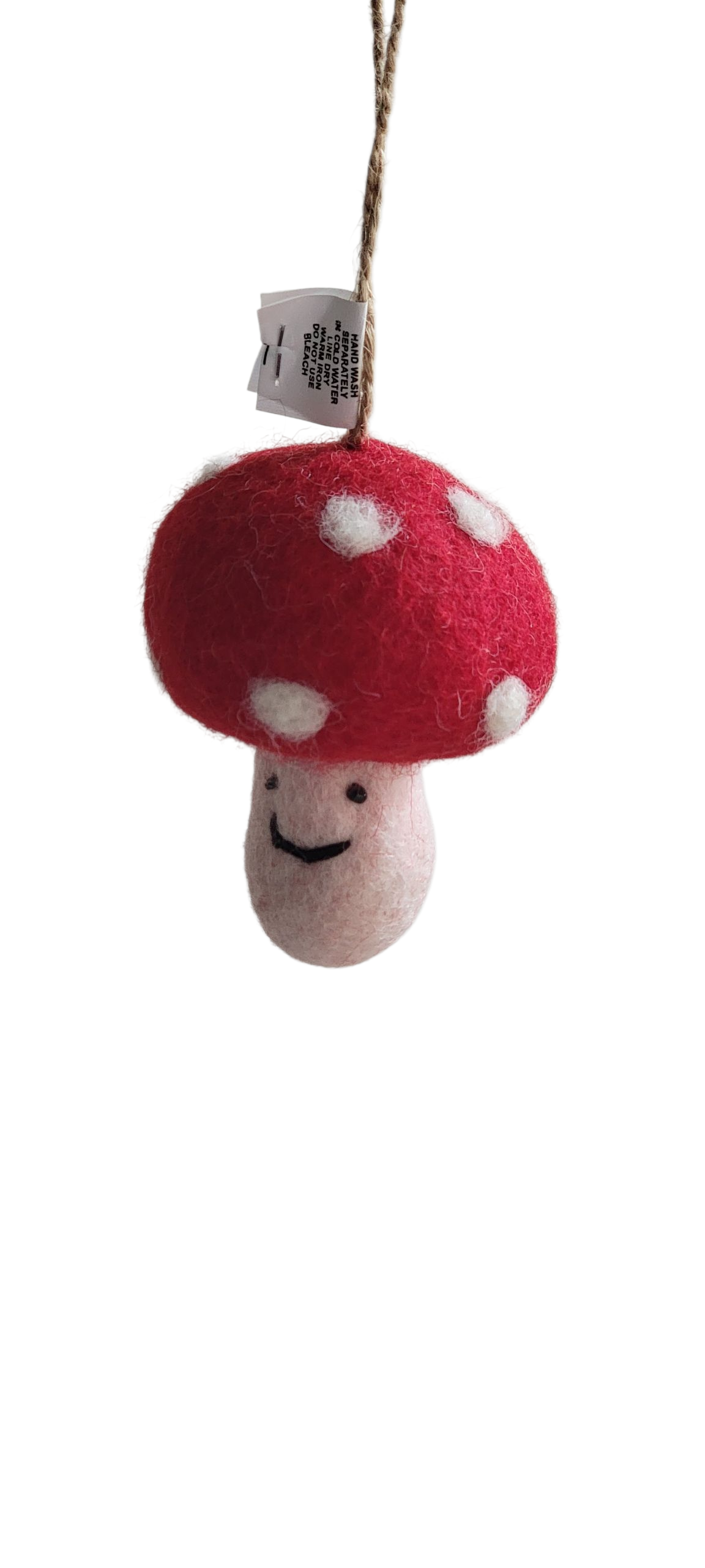 Evergreen Guardian Imports - Wholesale Ornament - ORN806 - Felt Christmas Ornament- Red Mushroom -White Dots2