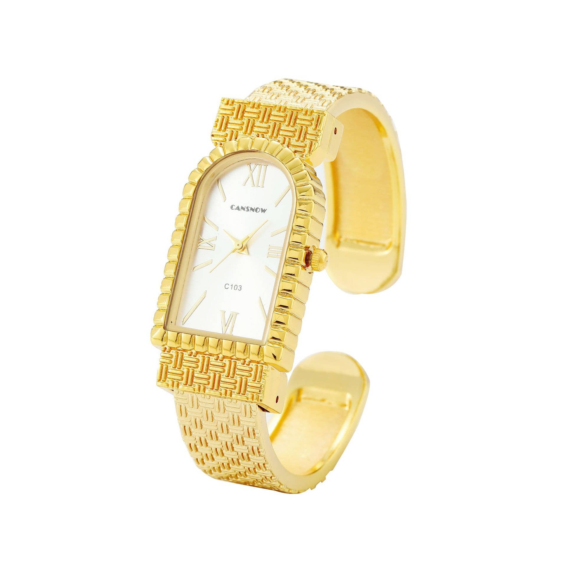 WoodWristCo - Wholesale Wrist Watch - Women's - Women Gold Plated Bangle Bracelet Watches3