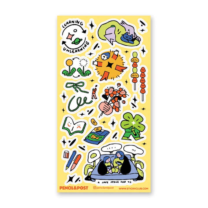 Learning & Growing Sticker Sheet for wholesale by STICKII