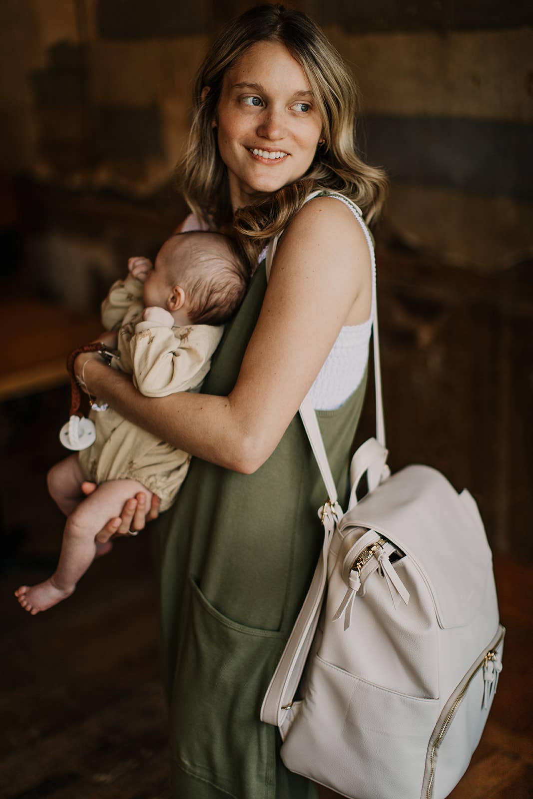 Rori & Rose – bolsa para fraldas - Bebé por atacado – Mochila para Mãe com Alça de Ombro e Cinto para Mala, Bolsa Impermeável Úmida e Seca3