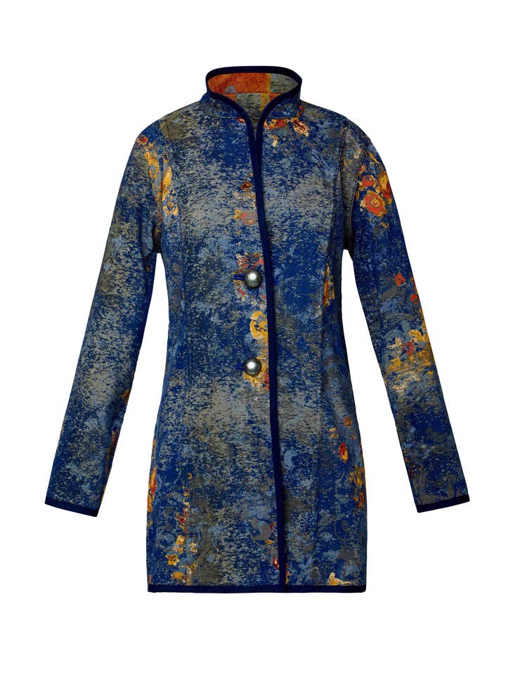 ARTISAN MID-LENGTH JARDIN DE GIVERNY BLUE for wholesale by Trimdin