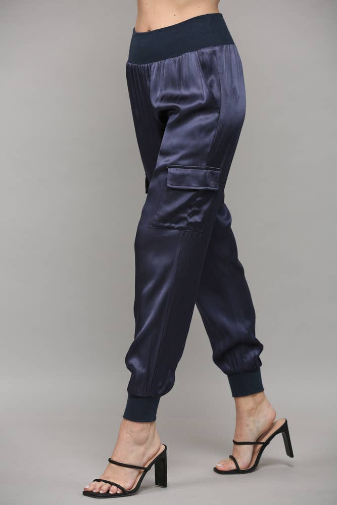 FATE - Wholesale Pants - Women's - SATIN CARGO JOGGER PANTS FP31764