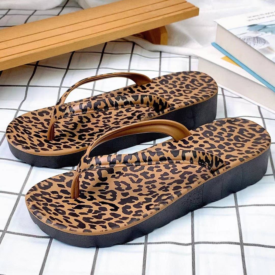 UNISHE – Engroshandel Slippers - Dame – Moderigtige Tanga Printede Klipklappere Strandsandaler ZK32731