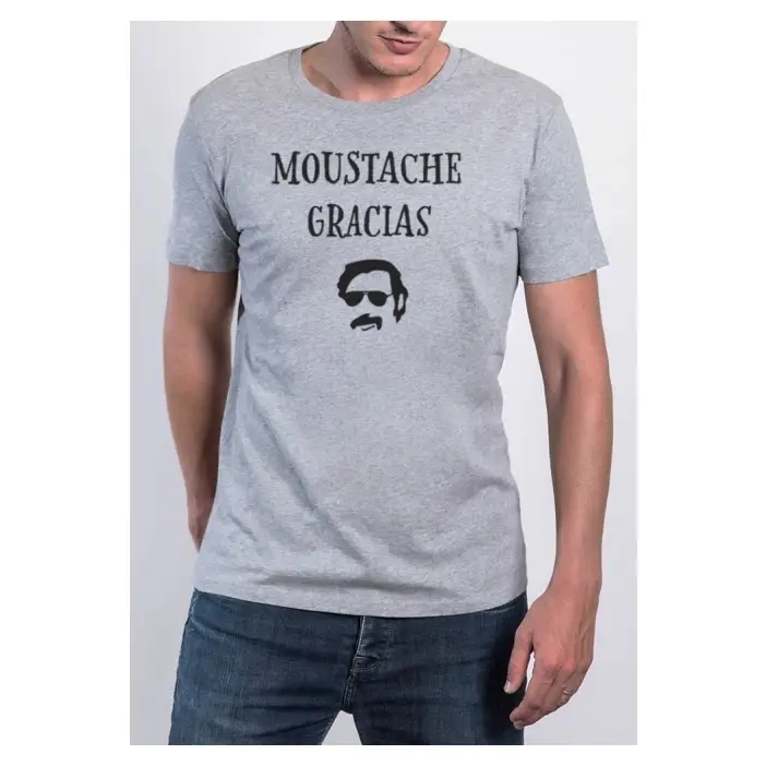 Tshirt Corner - Wholesale Screen Printed T-Shirt - Men's - Men's T-shirt - Moustache Gracias3