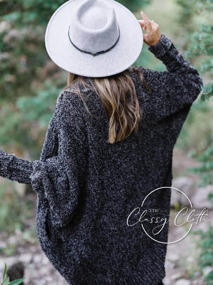 The Classy Cloth WS - Wholesale Cardigan – Women’s - Luxe Cardigan - Black Marled RTS1