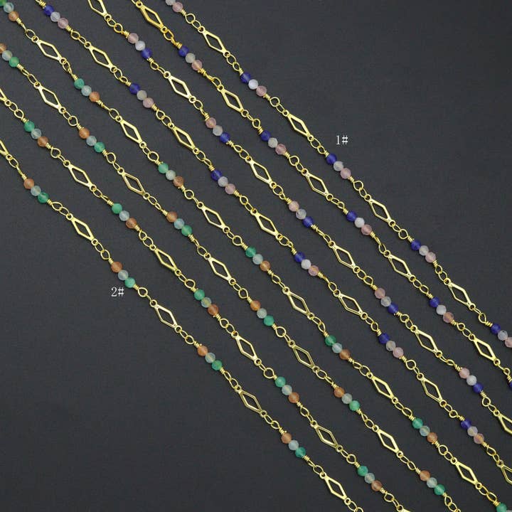 BestBeads&Beyond - Wholesale Prayer Beads Necklace - Wholesale 3mm Gemstone Rosary Chain by Yard, HX233