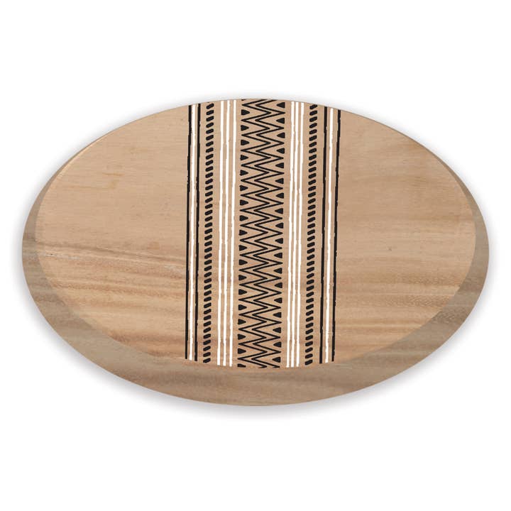 "Tribal" Wood Lazy Susan Turntable 14" Diameter for wholesale by CounterArt/Highland Home/Thirstystone
