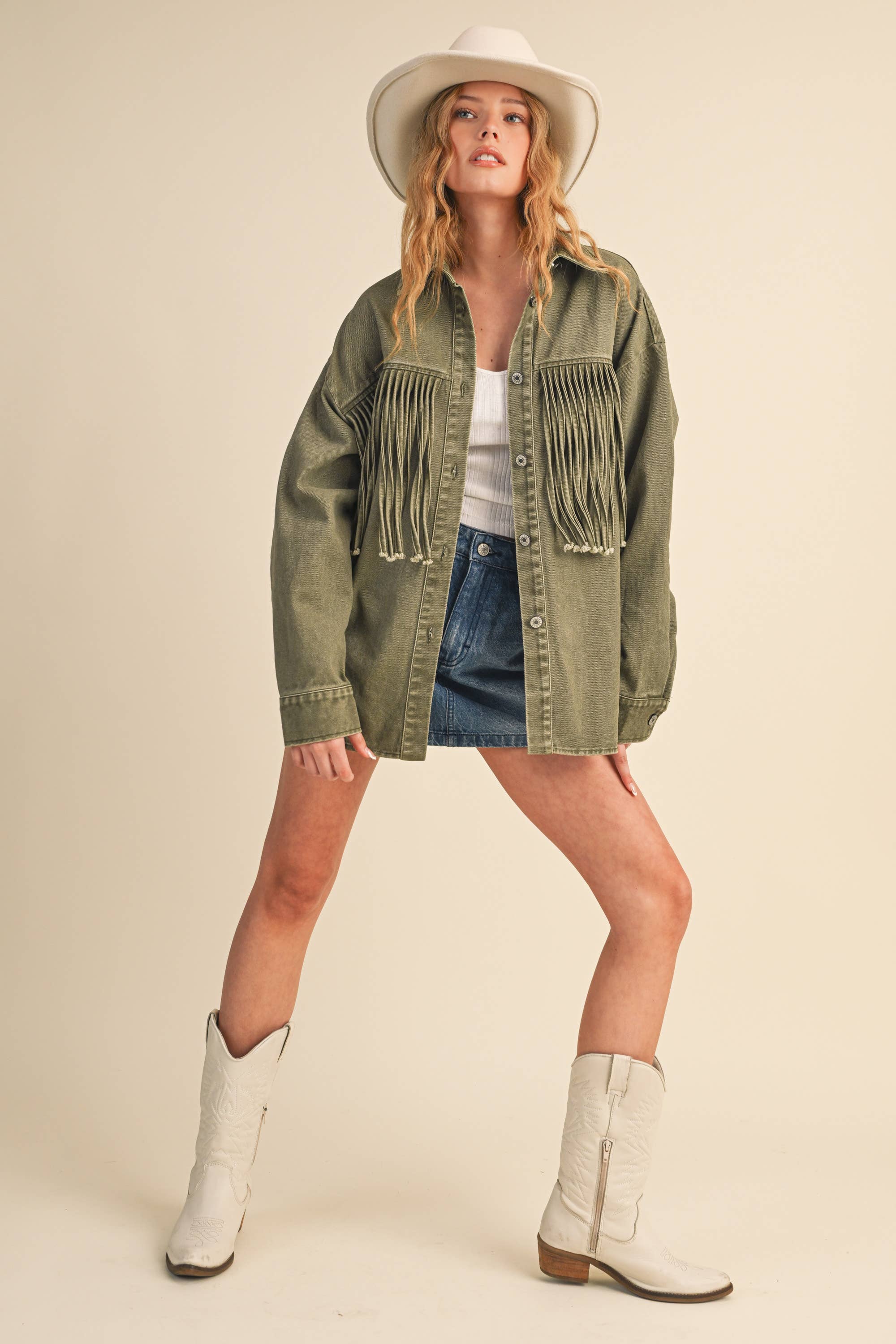 Klesis - Vente Veste-chemise – femme - Veste en jean à boutons avec couleur contrastante IJ171215