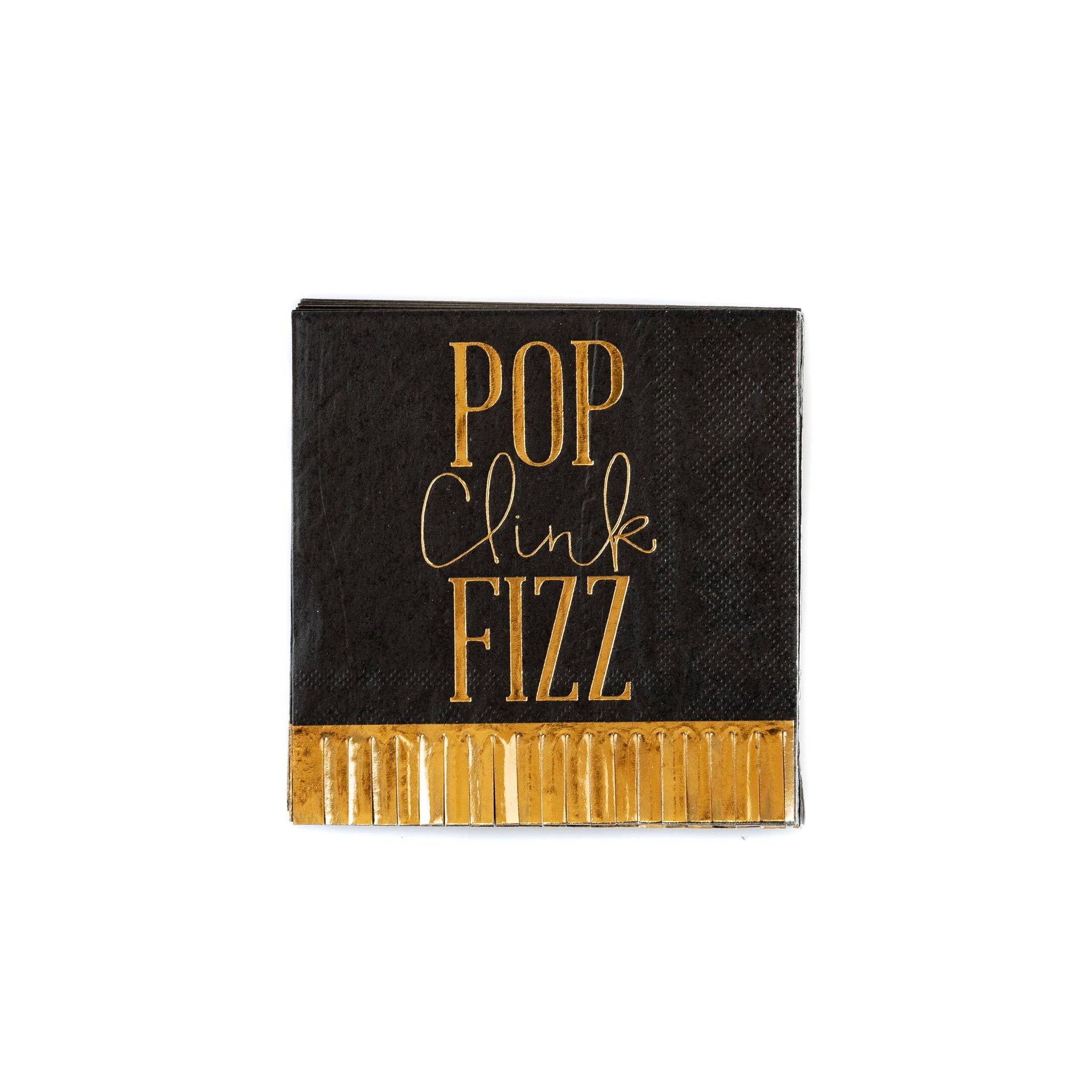 My Mind’s Eye - Wholesale Disposable Napkin - NYE839 - Pop Clink Fizz Fringed Cocktail Napkins