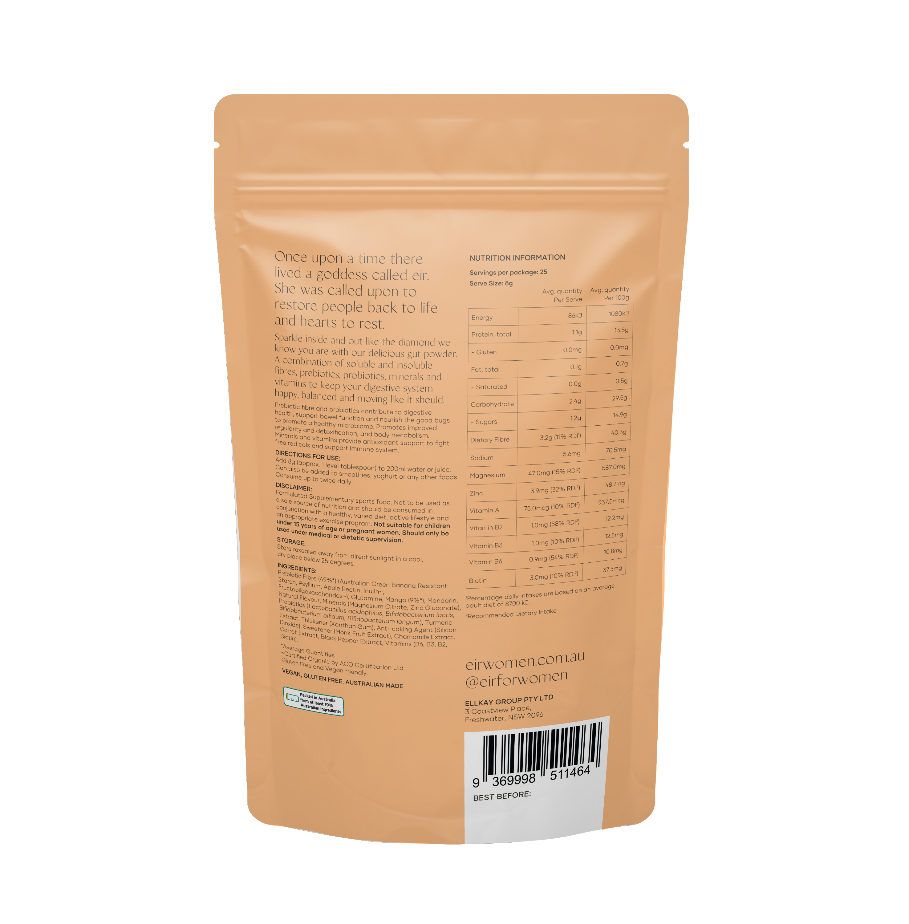 Eir Women – Großhandel Protein-/Superfood-Pulver – Sparkle Pulver für Darmgesundheit – Blähungen & Entgiftung1