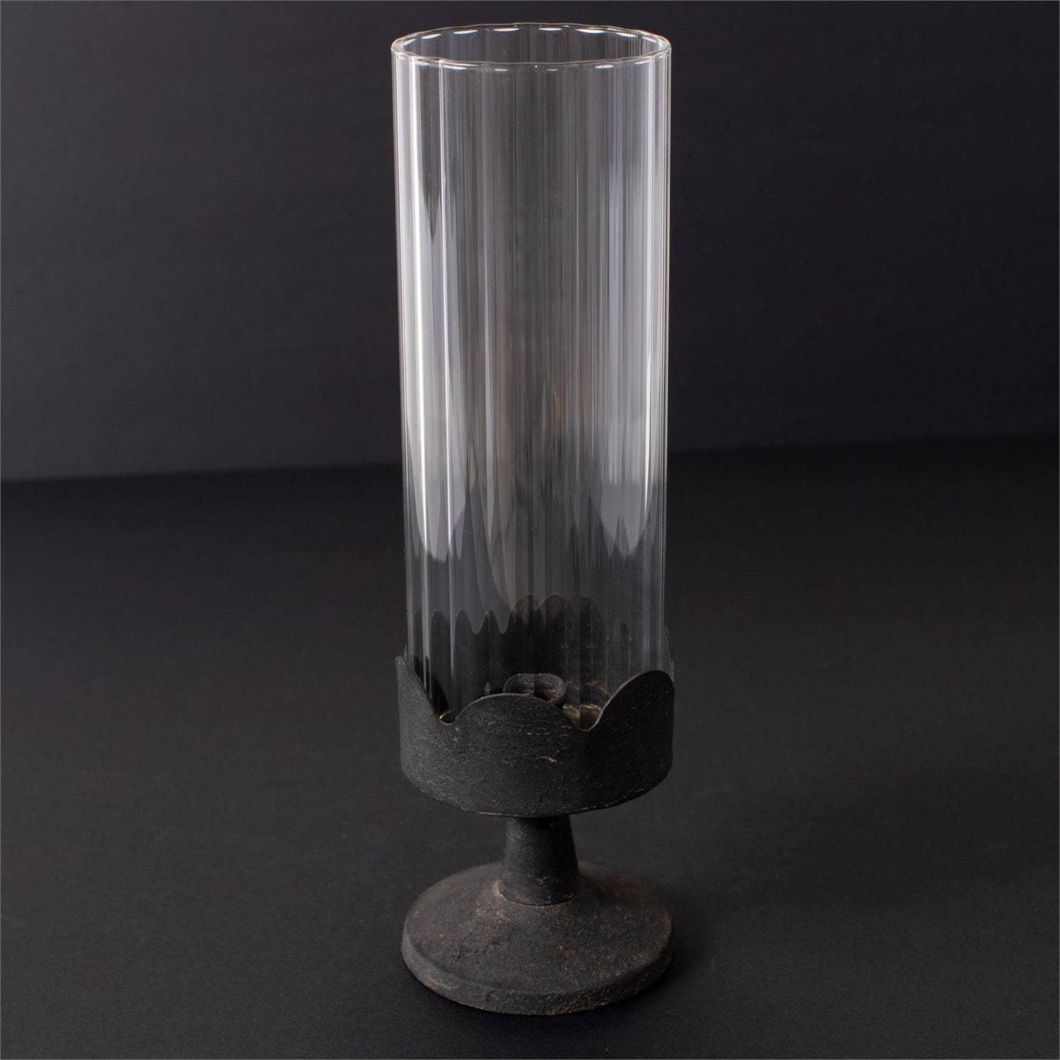 Audrey's Home & Gift - Wholesale Candle Holder - Candle Holder - Dark Pedestal Base, Glass Cylinder (Pk/02)3