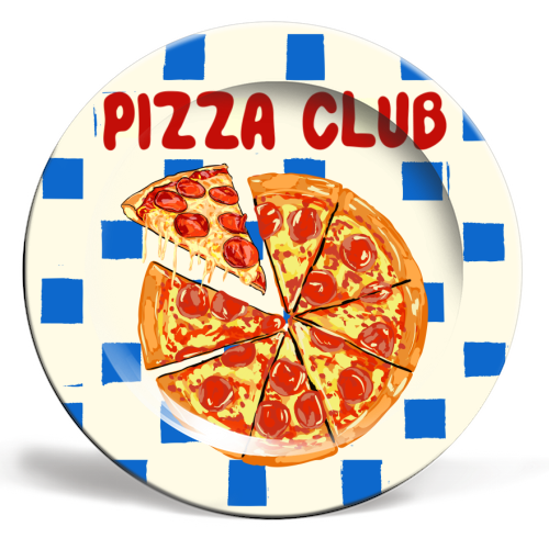 ART WOW - Wholesale Dinner Plate - Plates 'Pizza Club Cheesy Slice Pop Art'0
