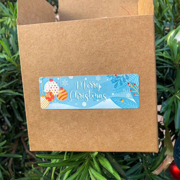 Plantish - Wholesale Gift Tag Label - Frosty Blue Christmas Tag, Sticker | Christmas Card & Label8