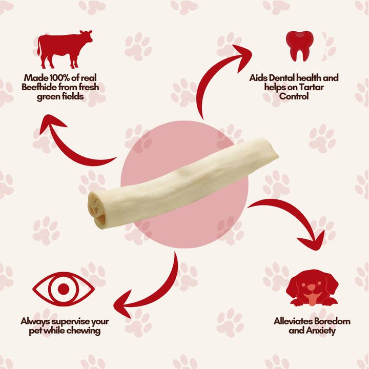 Fresh Farms Pet - Wholesale Pet treats – Dog - Premium Rawhide Economy Box: 2 Bags 20PK 9-10" Rolls + 1 Bag 50PK 5-6" Rolls5