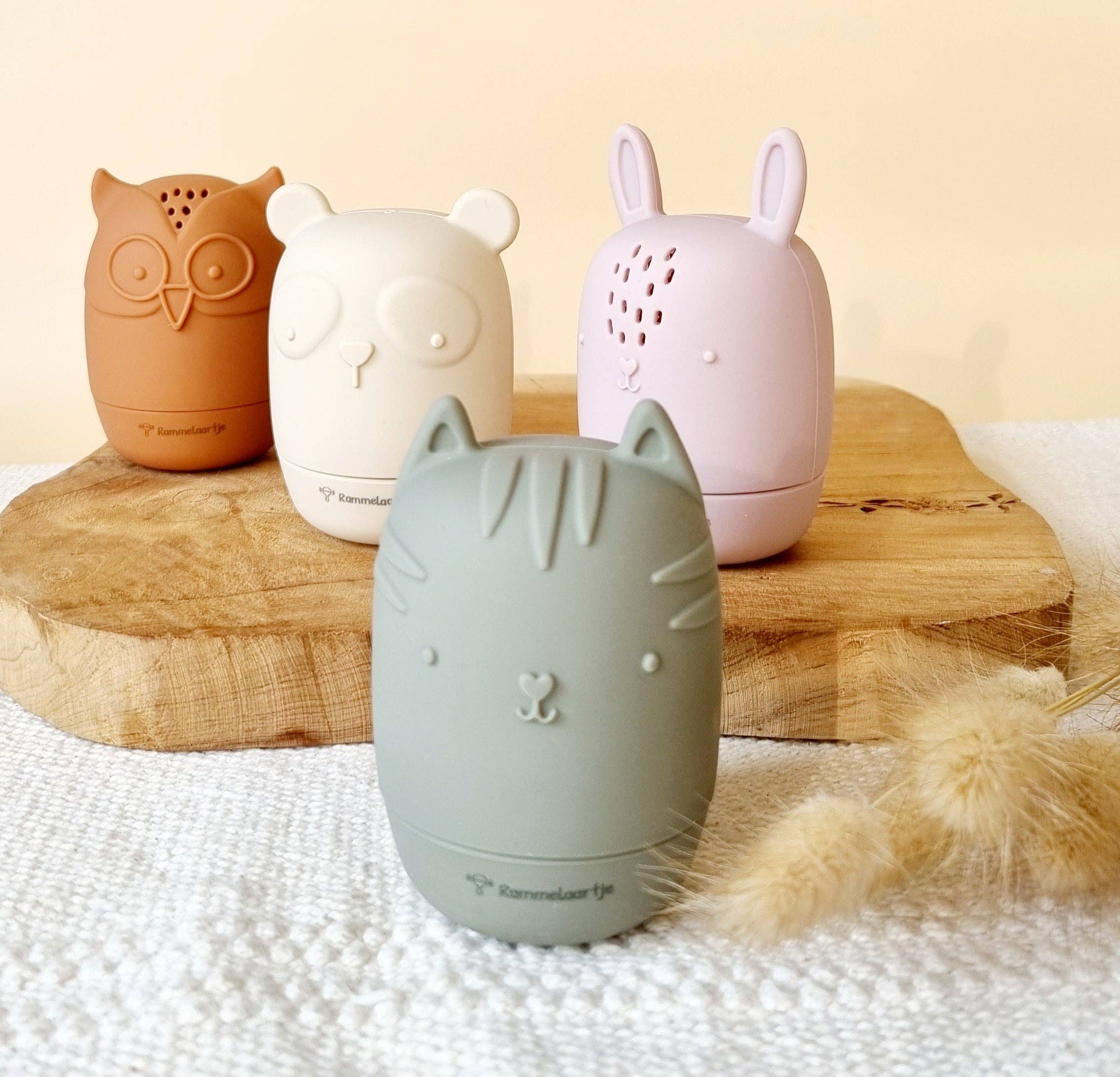 Rammelaartje - Wholesale Bath Toy - Baby - Set of 4 silicone bath toys Earth tones4