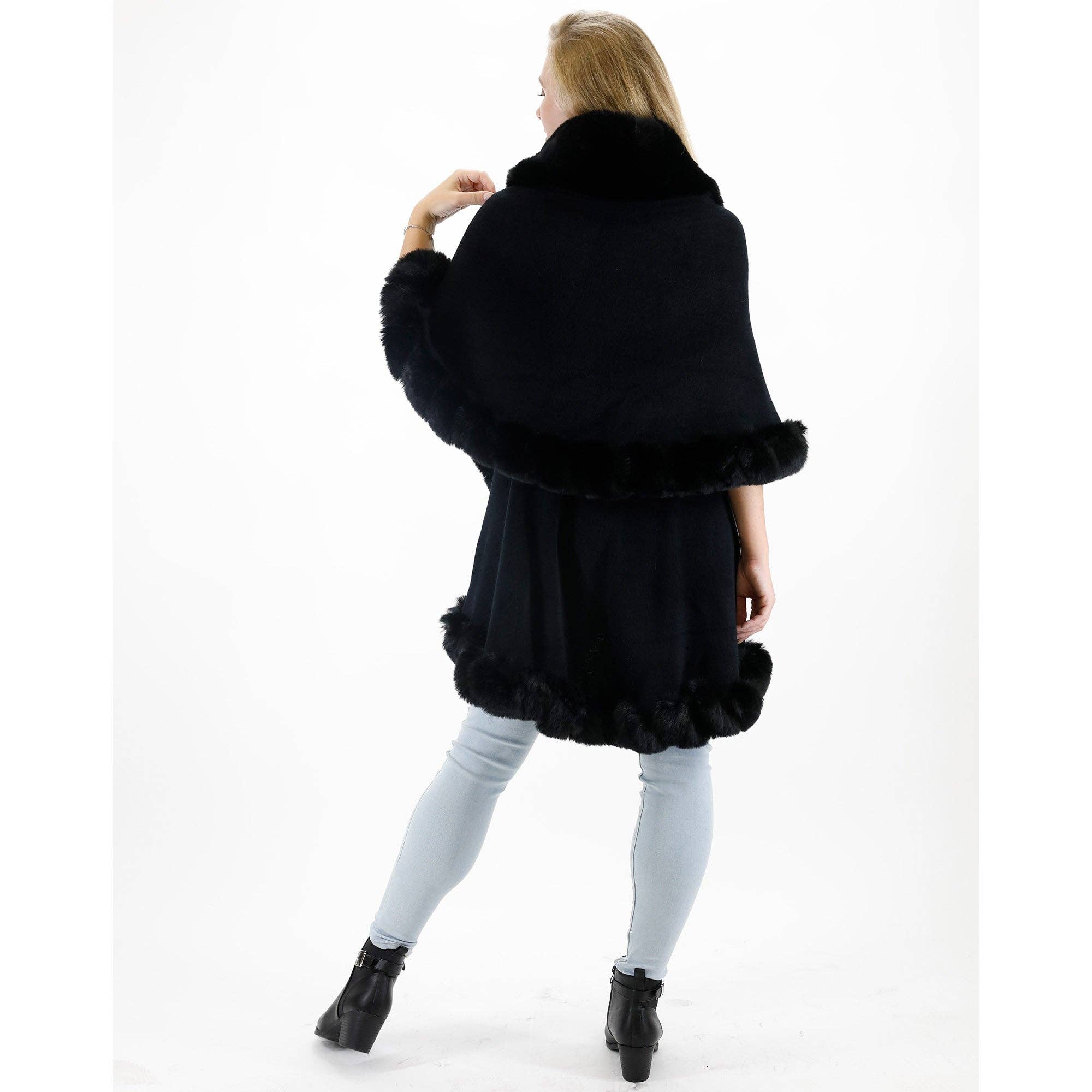 TAPA fashion - Wholesale Poncho - Women's - Solid Color Fur Double Layer Poncho SH925 (3PC)16