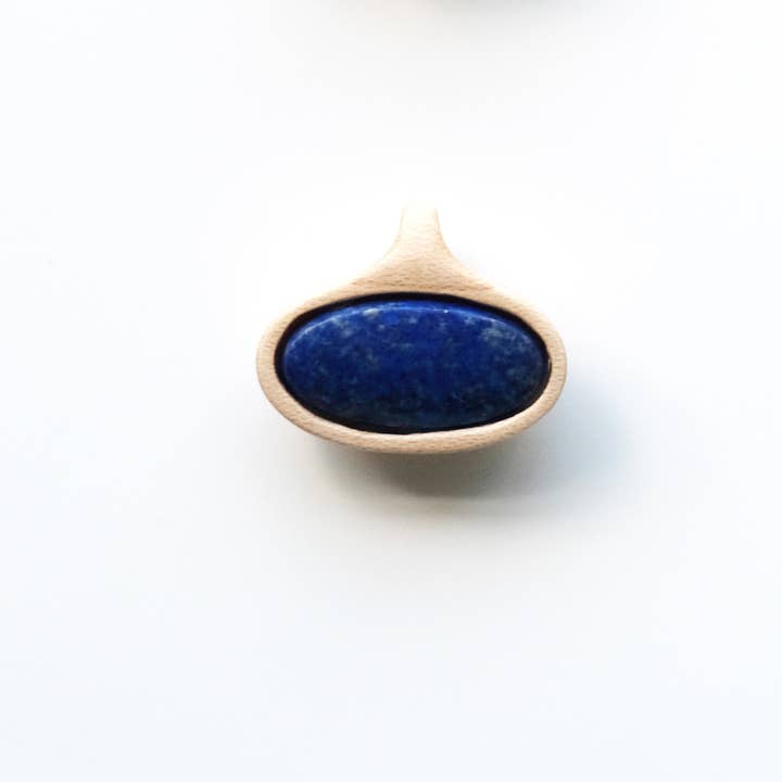 Object Flux - Wholesale Pendant/Charm Necklace - Specialty Lapis Lazuli in Wood Pendant Necklace