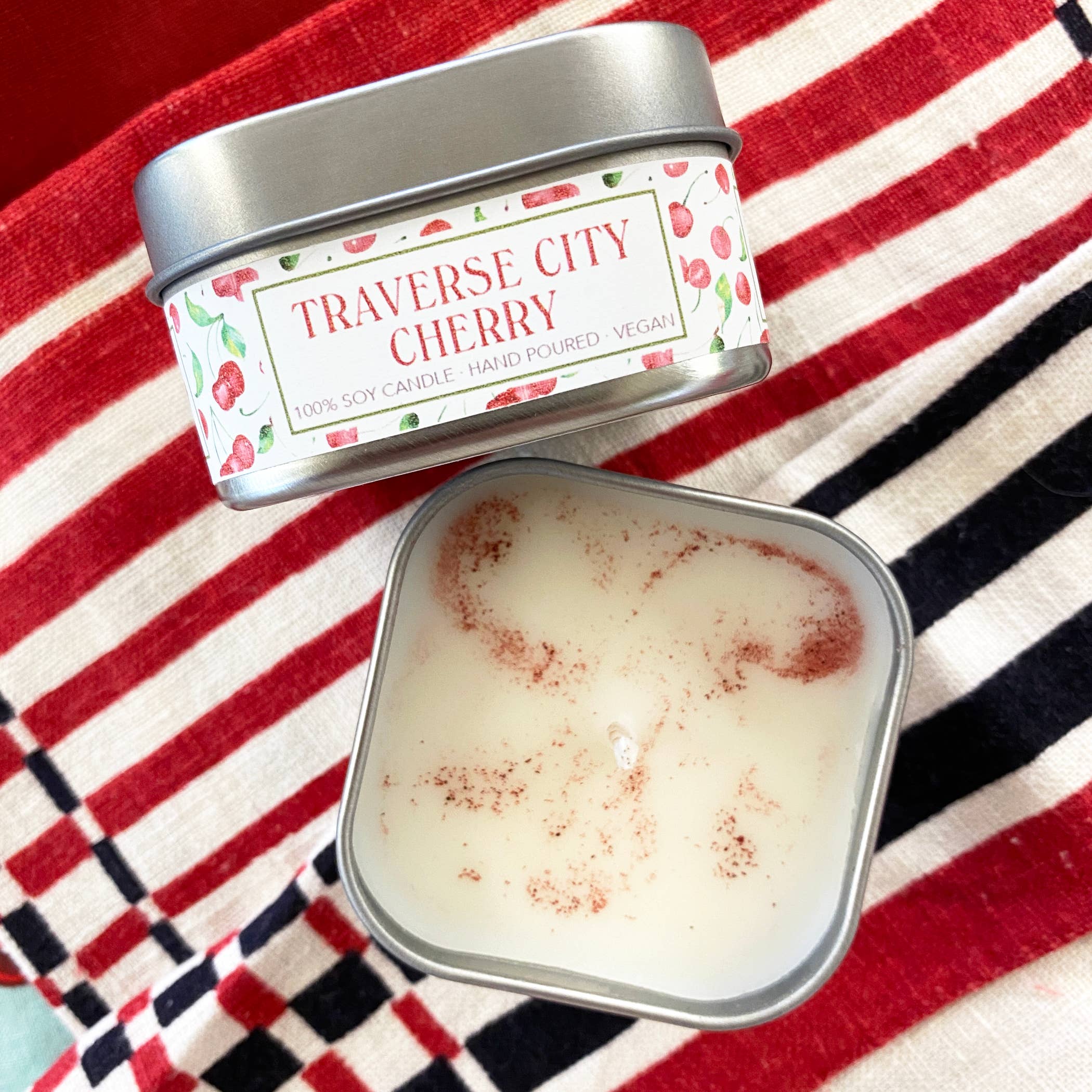 Green Daffodil Bath & Body - Wholesale Travel Candles - Traverse City Cherry Soy Candle Small Tin - Michigan3