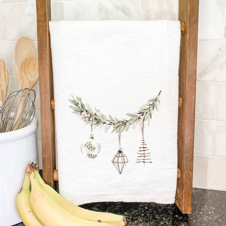 Girlande mit Ornamenten - Baumwoll-Geschirrtuch für den Großhandel von Indigo Tangerine