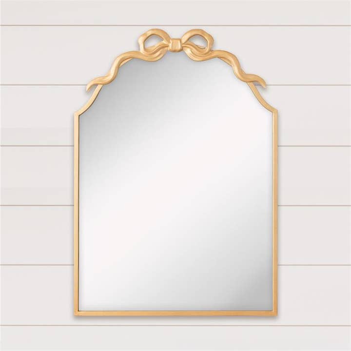 Miroir en Arche avec Nœud Doré (PC) | Décoration Murale pour la vente par Audrey's Home & Gift