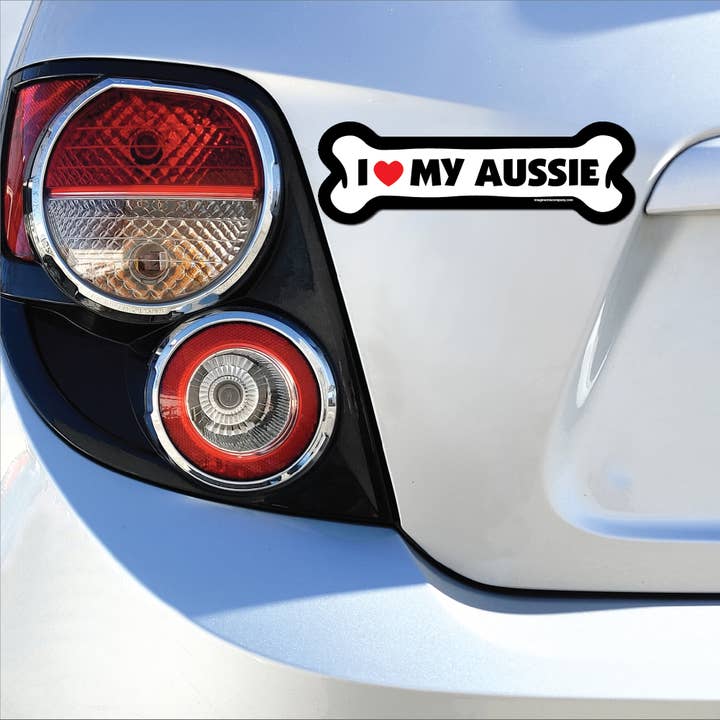 Imagine This Company - Wholesale Magnet - I Love My Aussie Large Bone Magnet5