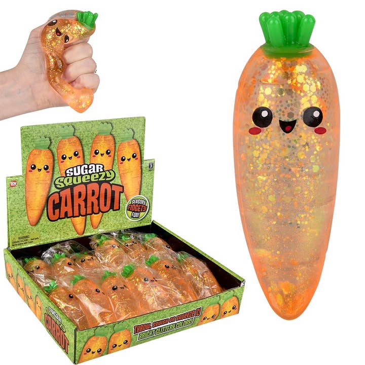 Squeezy Sugar Carrot 5' - LLB Toys for wholesale by La Luna Bella - Toys