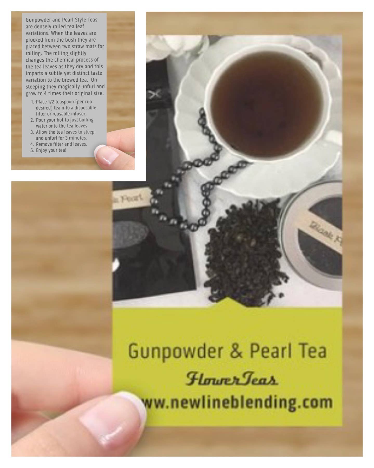 FlowerTeas - Venta al por mayor Bolsitas de té - Tarjetas informativas sobre cómo preparar té a granel o laminadas1