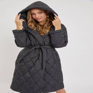 Crescent Adeline Quilted Puffer Wrap Coat