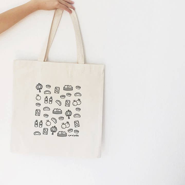 Tote de algodón de Año Nuevo Lunar para venta al por mayor de A Jar Of Pickles
