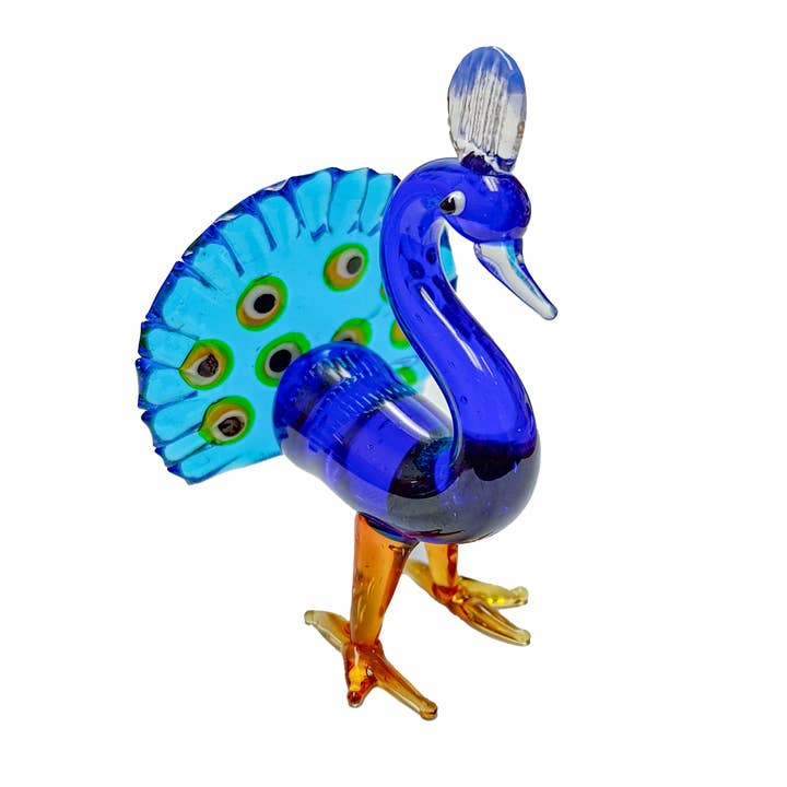 Glass Mini Peacock for wholesale by Sea Creations