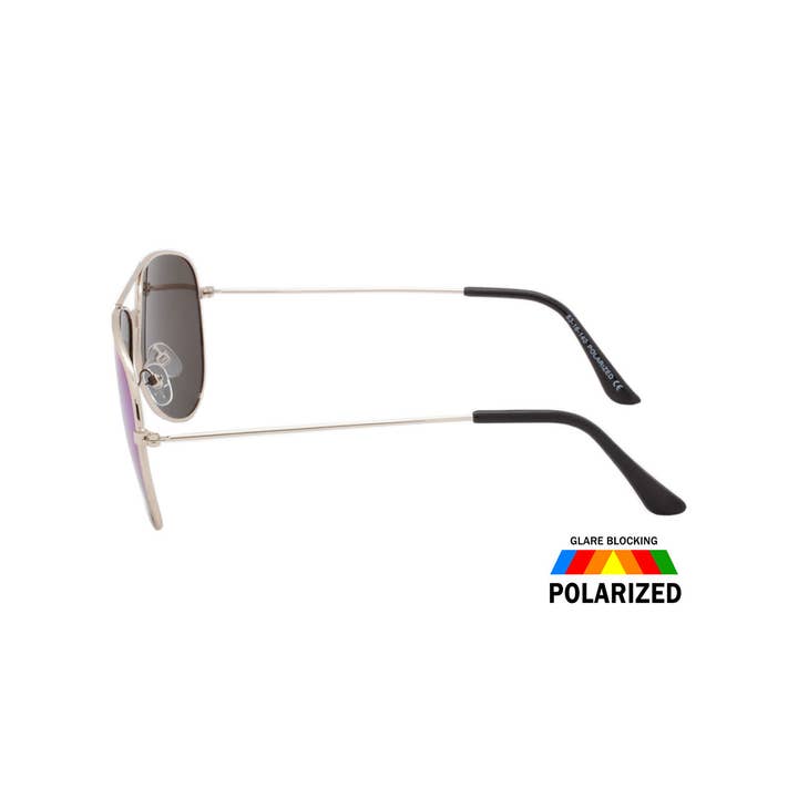 Shark Eyes, Inc - Wholesale Sunglasses - Unisex - Polarized Aviator Sunglasses Color Mirror Lens Assorted Look